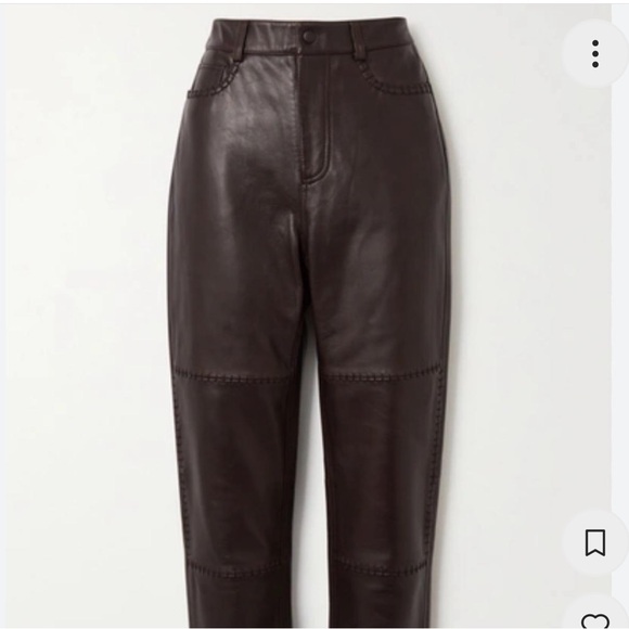 GANNI Brown leather pants